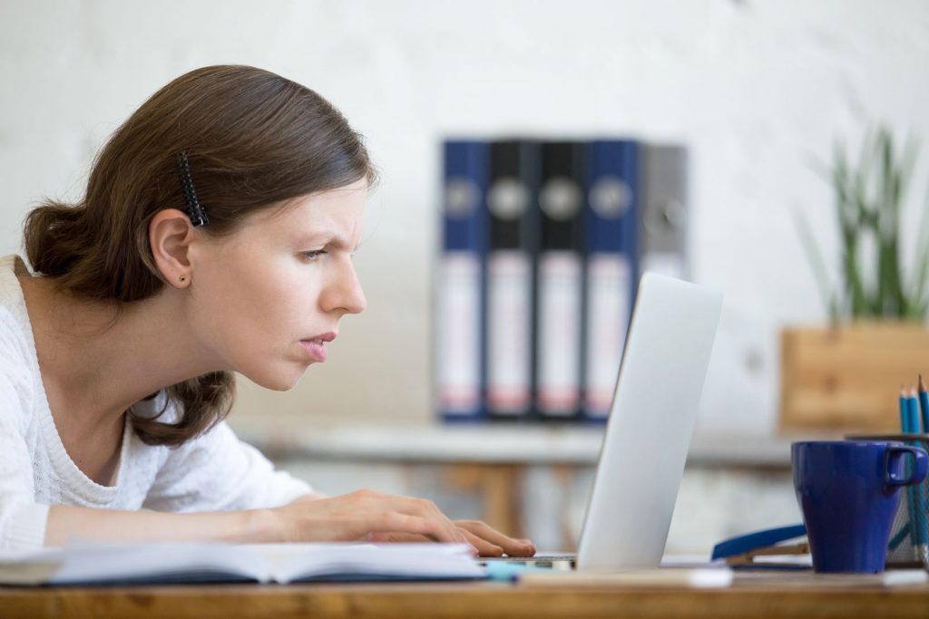 young concerned office woman