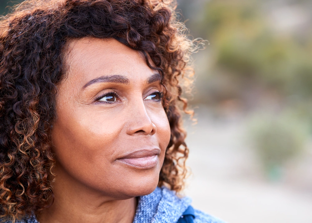 Mature woman considering upper and lower blepharoplasty in Los Angeles and Orange County